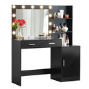 Vanity Desk With Mirror And Lights, 46.4In Dressing Table With 2 Large Drawer & Large Vertical Organizer, 3 Level Dresser & 3 Lighting Modes Adjustable Brightness, Suitable For Bedroom by HouseOfZazla