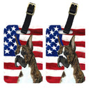 USA American Flag with Boxer Luggage Tag