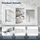 Modern Wall-Mount 2 In 1 Mirror Cabinet With Adjustable Shelves, Soft-Closing Hinges