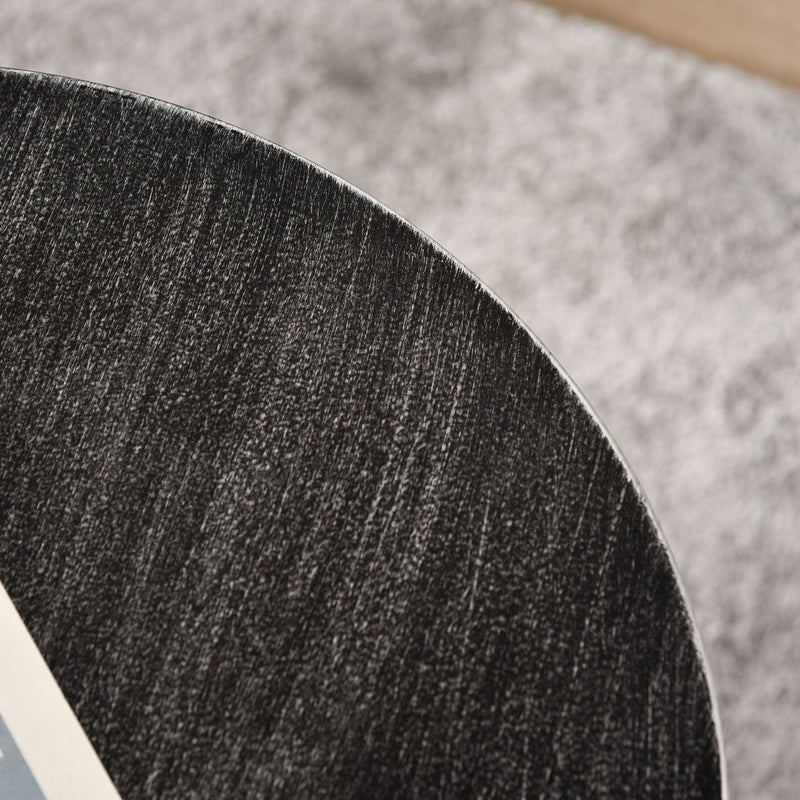 16" Steel Patio Side Table, Garden End Table with Hourglass Design, Accent Table for Outdoor and Indoor Use, Black