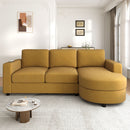 Modern L-Shaped Sectional Sofa With Curved Chaise, USB Ports, And Side Storage Pockets by Unique Piece Furniture