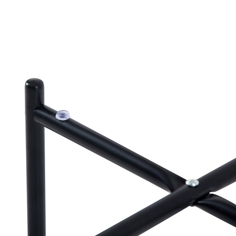 2-layer End Table with Whole Marble Tabletop, Round Coffee Table with Black Metal Frame for Bedroom Living Room Office (black, 1 piece)