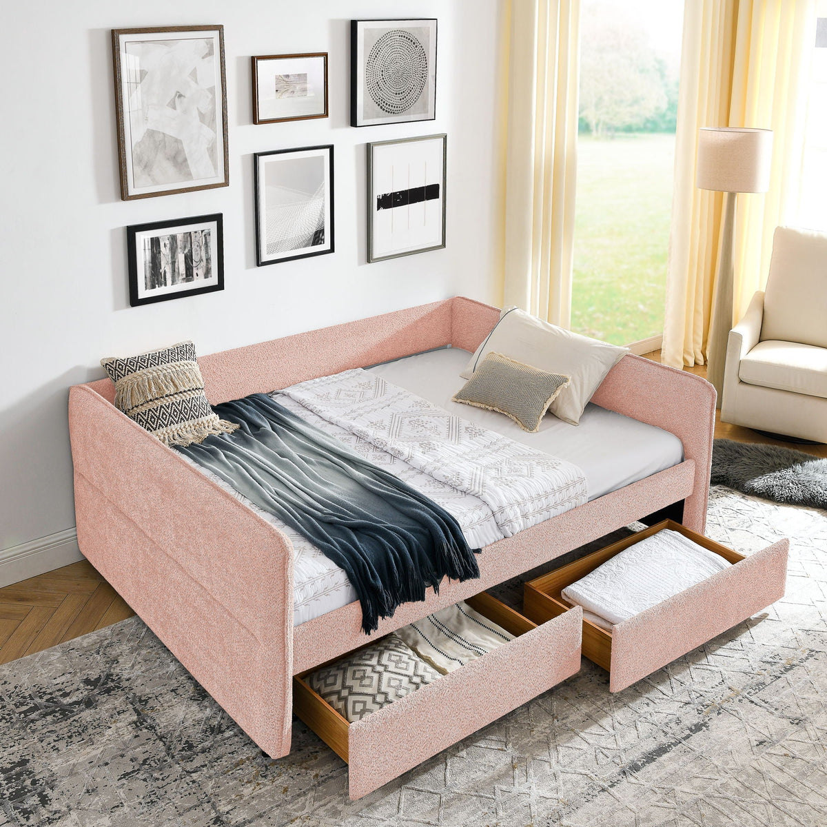 Upholstered Daybed & 2 Drawers, photo 6 of 17