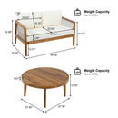 Outdoor 4-Piece Sofa Set, Acacia Wood Frame with Rope Detail, Water-Repellent by HouseOfZazla