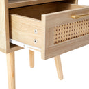 15.75" Rattan End Table With Drawer And Solid Wood Legs, Modern Nightstand, Side Table For Living Room, Bedroom by HouseOfZazla