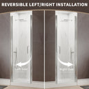 34 In. to 36 In. x 72 In. Semi-Frameless Pivot Shower Door by HouseOfZazla