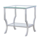 Saide Square Glass Top Side End Table Chrome
