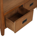 36" Farmhouse Pine Wood Console Table Entry Sofa Table with 4 Drawers & 1 Storage Shelf for Entryway Living Room Bedroom Hallway Kitchen (Brown)