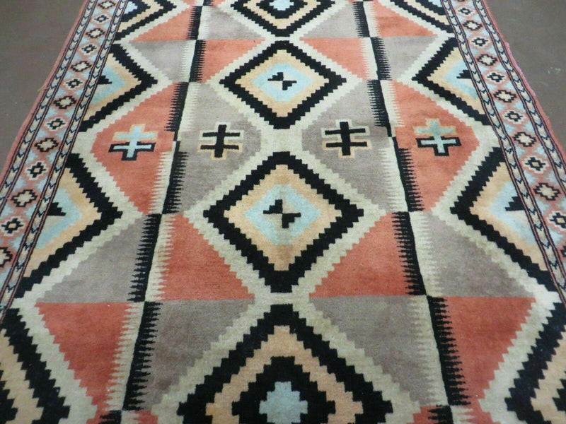 4' X 6' Vintage Handmade Turkish Melas Oushak Wool Rug Carpet Mehrab Red Nice