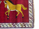 4 X 7 Handmade Hand-Knotted Quality Wool Rug Horses Zagros Red Mustard Gold New