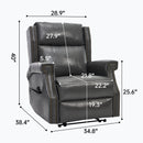 Manual Recliner Chair With Heavy Duty Motion Mechanism, 8 Vibrating Nodes And 3 Massage Modes For Living Room by HouseOfZazla