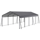 Metal Carport 13 × 26.5 FT with Galvanized Steel Roof