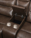 Aashi Leather Gel Match Recliner Loveseat - Brown