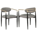 Bradbury Fabric Upholstered Dining Arm Chair Grey (Set of 2)