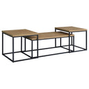 Straden 3-piece Engineered Wood Coffee Table Set Mango and Black