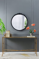 Round Hand Carved Rose Antique Mirror Frame, Wall Mirror For Live Space