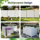 50" W x 49" H Outdoor Privacy Screen, Air Conditioner Fence, All-Weather Vinyl Privacy Fence Screens with Aluminum by HouseOfZazla