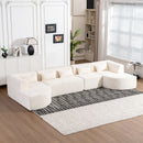 Upholstered Sofa Free Combined Sofa Couch With 2 Chaise Lounge And Five Back Pillows For Living Room by HouseOfZazla