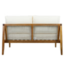Outdoor 4-Piece Sofa Set, Acacia Wood Frame with Rope Detail, Water-Repellent by HouseOfZazla