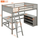Loft Bed With Shelves With Desk by HouseOfZazla