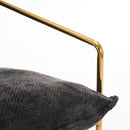 2 Sets 1 Case, Upholstered Hanging Armchair with Arm PocketsMetal frame, gold-plated craftsmanship, crushed foam cushions and skin-friendly woven fabric for living room and bedroom. Dark Gray