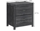 Albany Rustic Nightstand with Drawers, Bedside Table, End Table for Living Room Bedroom Assembled with Sturdy Solid Wood (Grey)