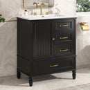 30" Bathroom Vanity With Sink, 3 Drawers, Adjustable Feet by HouseOfZazla