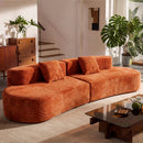 108.6-Inch Curved Combination Sofa with Modern Cloud Pattern