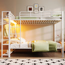 Bunk Bed With Storage Shelves, Clothes Hooks, LED Light by HouseOfZazla