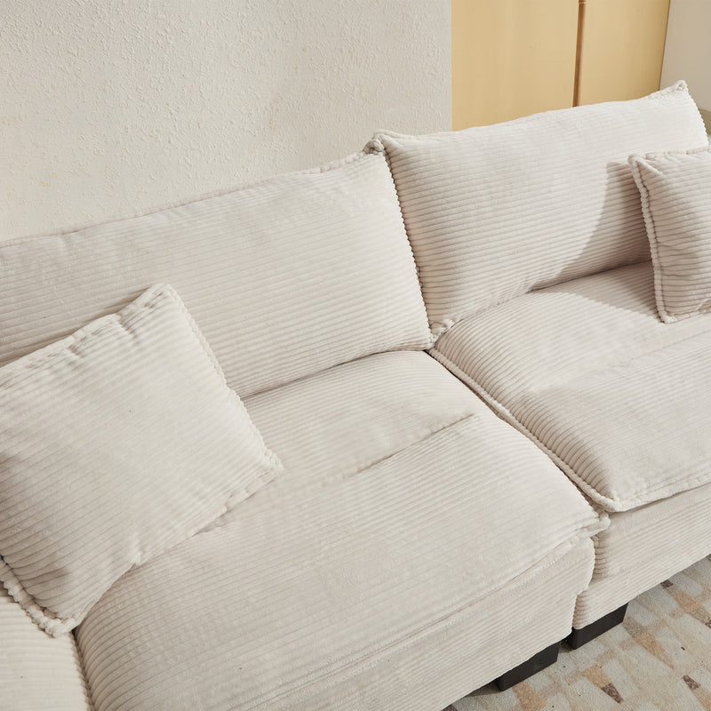 Walker Edison | Corduroy Cloud Loveseat Couch