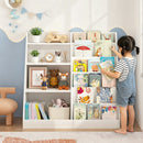 Kids Bookshelf with Toy Storage Organizer, 34.65" Wooden