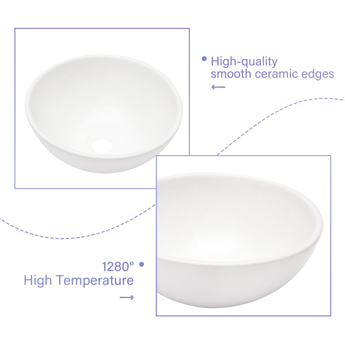 Modern Ceramic Circular Vessel Bathroom Sink, photo 3 of 16