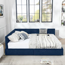 Upholstered Bed Frame With Tufted Backrest And Armrests