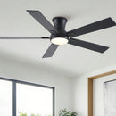Low Profile Flush Mount Intergrated LED Ceiling Fan With Light And Reversible Quiet Motor by Unique Piece Furniture
