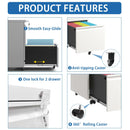 Metal Drawer Mobile File Cabinet With Lock For Home Office Organizer