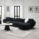 Lucifer - Sectional Sofa With 3 Pillows - Black Shimmer Chenille by Unique Piece Furniture