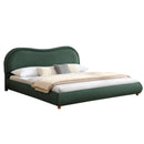 King Size Upholstered Platform Bed Frame with Rounded Corners by HouseOfZazla