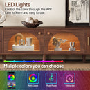 TV Stand With 3 Cabinets & 2 Drawers, LED Light Media Console For TVs Up To 80" - Dark Brown by HouseOfZazla