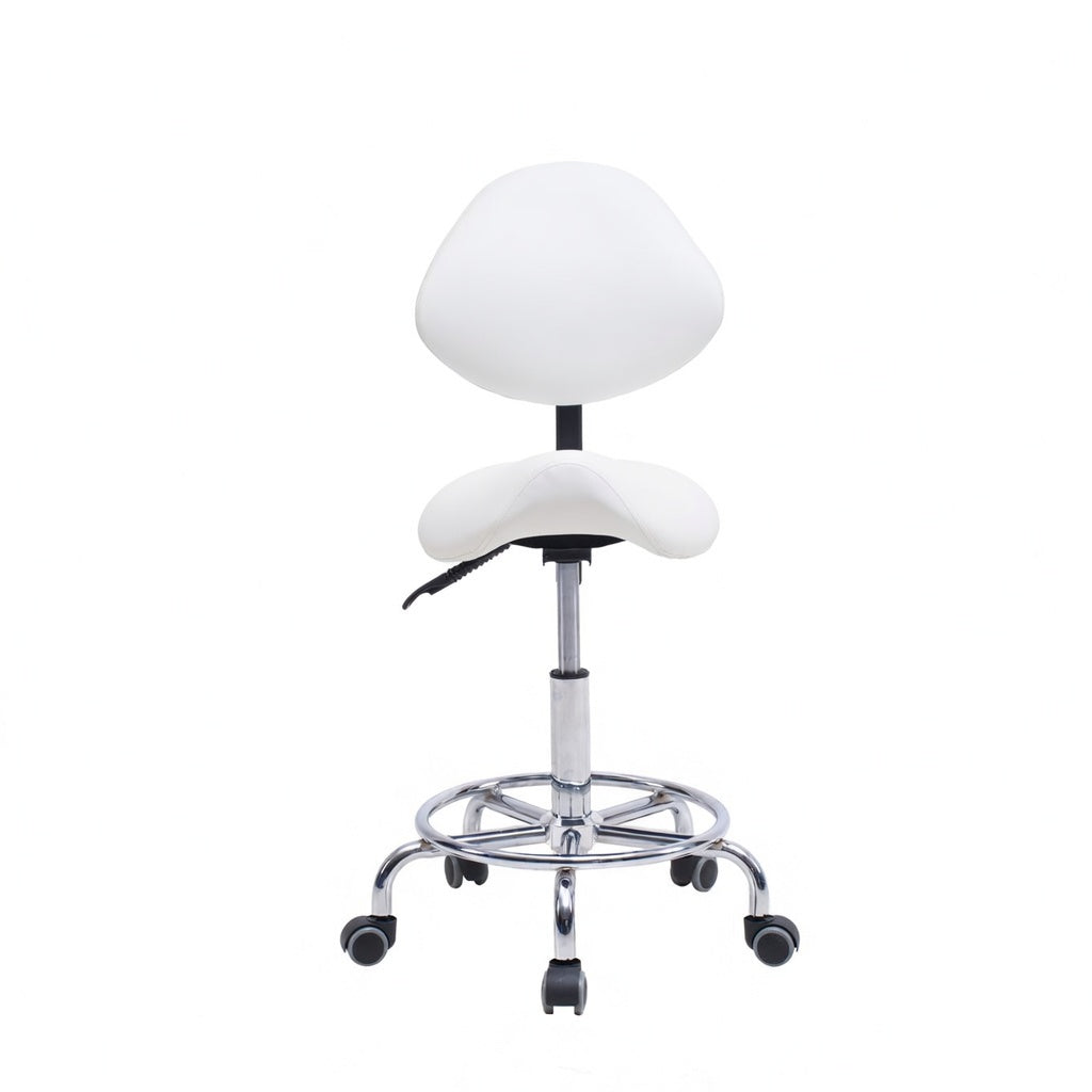Saddle Stool Chair with Backrest - White, photo 9 of 10