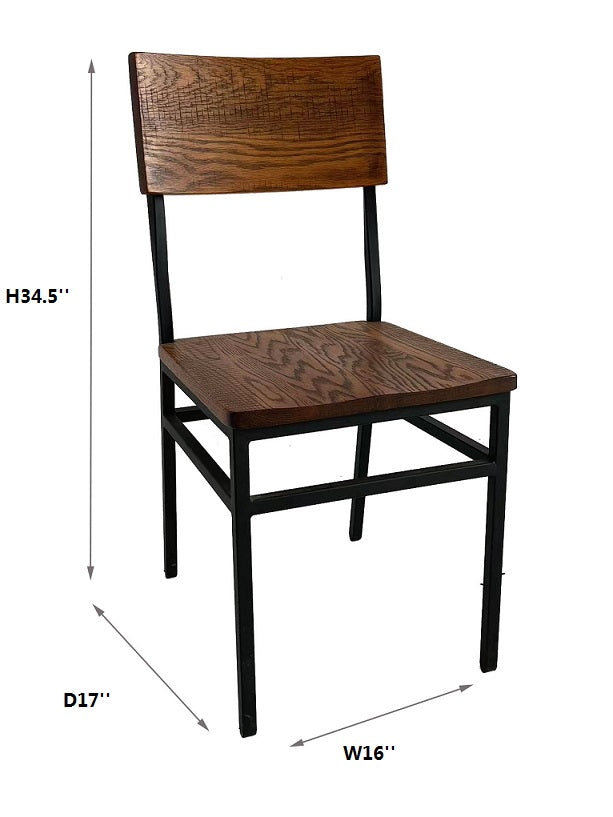 Set of 2 Assembled Commercial-Grade Farmhouse Style Dining Chairs, photo 3 of 6