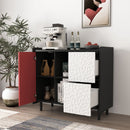 Modern Sideboard Buffet Cabinet With Doors And Unique Panel Styling by HouseOfZazla
