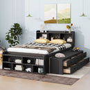 Bed With Bookcase Headboard, Under Bed Storage Drawers And Bed End Storage Case by HouseOfZazla