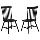 Andrews Windsor Spindle Back Dining Side Chair Black (Set of 2)