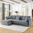 L-Shaped Sectional Sofa With Ottoman, Convertible 4 Seater Couch by Unique Piece Furniture