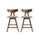 Mid Century Modern Counter Stool With V Shape Frame And Upholstered Seating