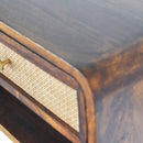 Wall Mounted Open Woven Bedside Table - Chestnut by Unique Piece Furniture
