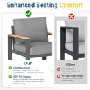 All Weather Swivel Patio Dining Chairs With Cushions - Gray