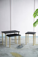 Side Tables (Set of 3) - Black / Gold by Unique Piece Furniture