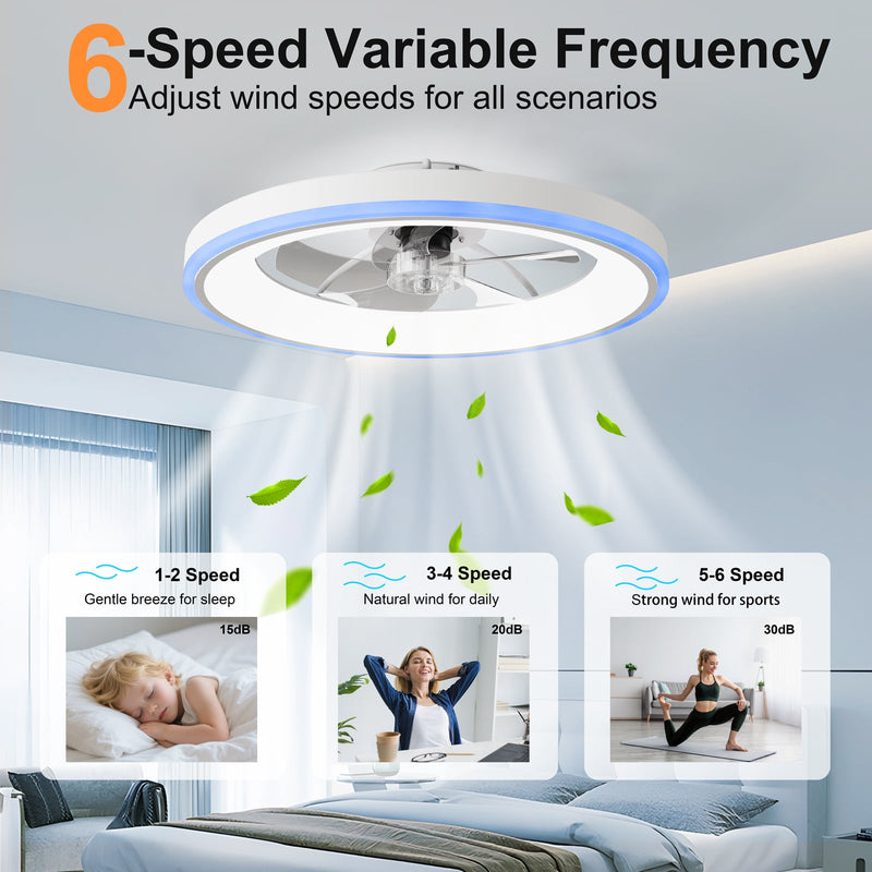 23.6" Modern RGB Ceiling Fan with Lights, photo 7 of 10