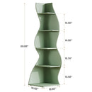 5 Tier Wavy Corner Bookshelf And Plant Stand For Living Room by HouseOfZazla